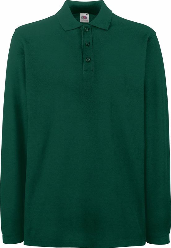 Fruit Of The Loom - Premium Poloshirt - Forest Groen - Lange Mouwen