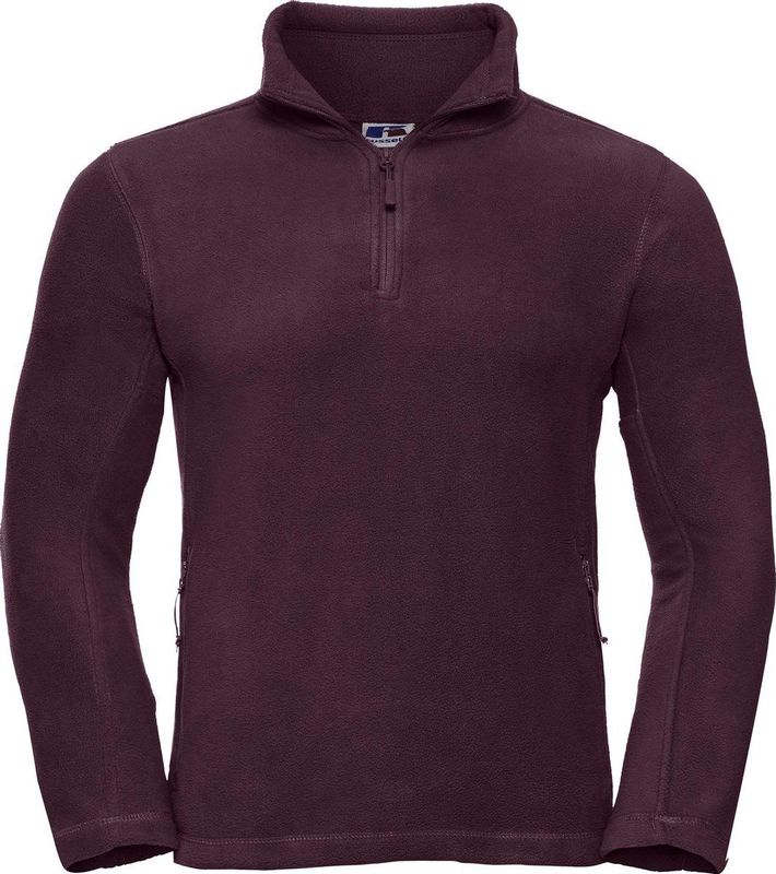 Russell - Outdoor Fleece Top - Bourgondië - Heren - 1/4 Ritssluiting