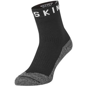 SEALSKINZ Waterdichte Warm Weer Soft Touch Enkellengte Sok - Zwart/Grijs/Wit, S