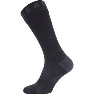 Sealskinz Uniseks waterdichte sokken met hydrostop – middellang, zwart/grijs, Large