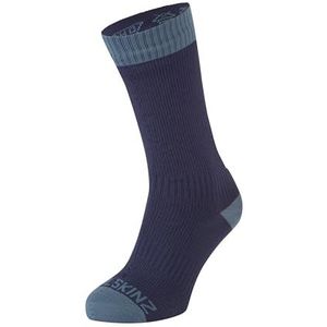 SEALSKINZ Waterdicht warm weer Mid Length Sok Unisex Volwassene, marineblauw, Medium