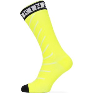 SEALSKINZ waterdichte halflange sokken voor warm weer, uniseks, neongeel/zwart/wit, maat S UK