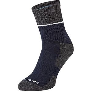 SEALSKINZ Thurton Solo uniseks sokken (1 stuk), marineblauw/steengrijs/beige.