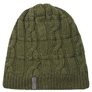 SEALSKINZ Bonnet unisexe imperméable en tricot torsadé pour temps froid, vert olive, L-XL