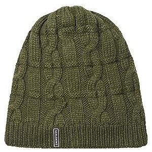 SEALSKINZ Blakeney waterdichte kabelgebreide beanie muts voor koud weer, olijfgroen, L/XL