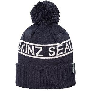 SEALSKINZ Heacham Chapeau à pompon imperméable pour temps froid, Bleu marine/crème, L-XL