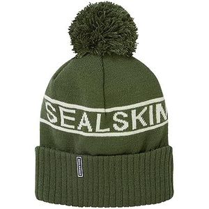 SEALSKINZ Heacham muts met pompon voor koud weer, waterdicht, voor koud weer, uniseks, 1 stuk, Olijfgroen