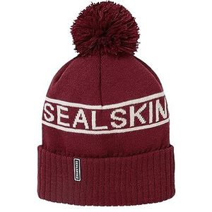 SEALSKINZ Heacham Chapeau à pompon imperméable pour temps froid, Rouge, L-XL