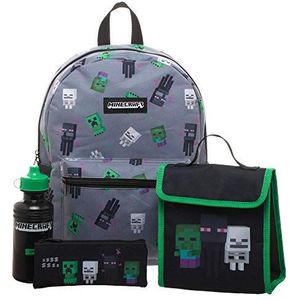 Minecraft Kids Minecraft Rugzak Set 4 Stuks, Veelkleurig, Grijs