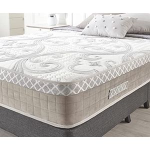 Bed Centre Single Hybride matras van traagschuim met zachte stoffen bekleding met patroon, ontworpen voor ultieme slaap, ademend met rugondersteuning