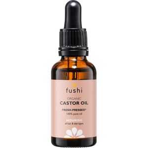 Fushi - organic castor oil 30ml - pipetflesje - huid, haar, hoofdhuid, wenkbrauwen en wimpers