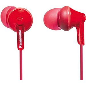Panasonic RP-HJE125E-R In-ear hoofdtelefoon (drie paar paspoortstukken, 10-24.000 Hz, 1,1 m kabel) rood