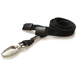 Lanyard Neck Strap ID Card Pass Badge Houder met metalen clip en veiligheid Breakaway voor personeel, NHS, leraren, verpleegster (1 zwarte Lanyard)