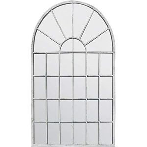 Groot gebroken wit rustiek arch tuin wandspiegel 2 FT7 X 1 81 cm (79 x 51 cm)
