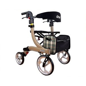 Rollator Nitro Medium - Champagne - 1.60m tot 1.80m - Lichtgewicht - Weggewerkte remkabels