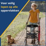 Rollator Nitro Large - Champagne - 1.80m tot 1.95m - Opvouwbaar - Lichtgewicht - Weggewerkte remkabels - Grote voorwielen - Eenvoudig in hoogte verstelbaar - Inclusief rugsteun en stokhouder