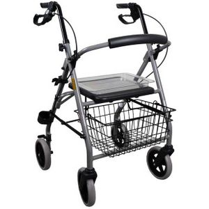 Drive rollator Gigo 2G - Opvouwbaar - Lichtgewicht (6,6 kg) - Incl. stokhouder, mand, zitje en rugsteun