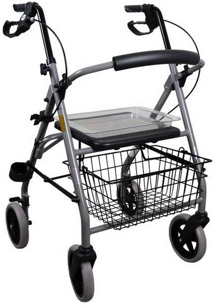 Drive rollator Gigo 2G - Opvouwbaar - Lichtgewicht (6,6 kg) - Incl. stokhouder, mand, zitje en rugsteun