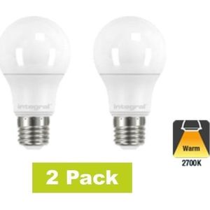 2 Pack - E27 Led Bol Lamp A60 - 6w - 470 Lm - 2700K Warm Wit - Non Dimmable