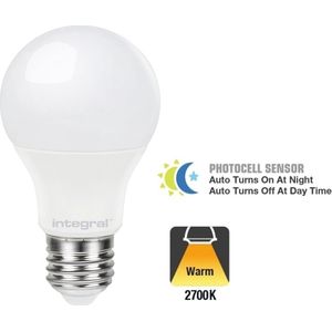 Integral Led lamp Dag en Nacht sensor - E27 - 2700K Warm wit licht - 9.5W