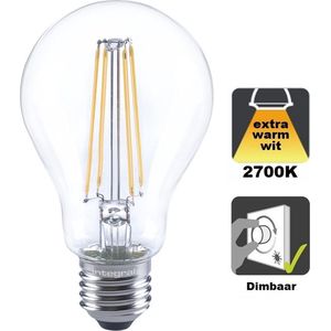 Integral LED - E27 LED filament Lamp - 4,2 watt - 2700K - 470 Lumen - Glazen behuizing - Dimbaar