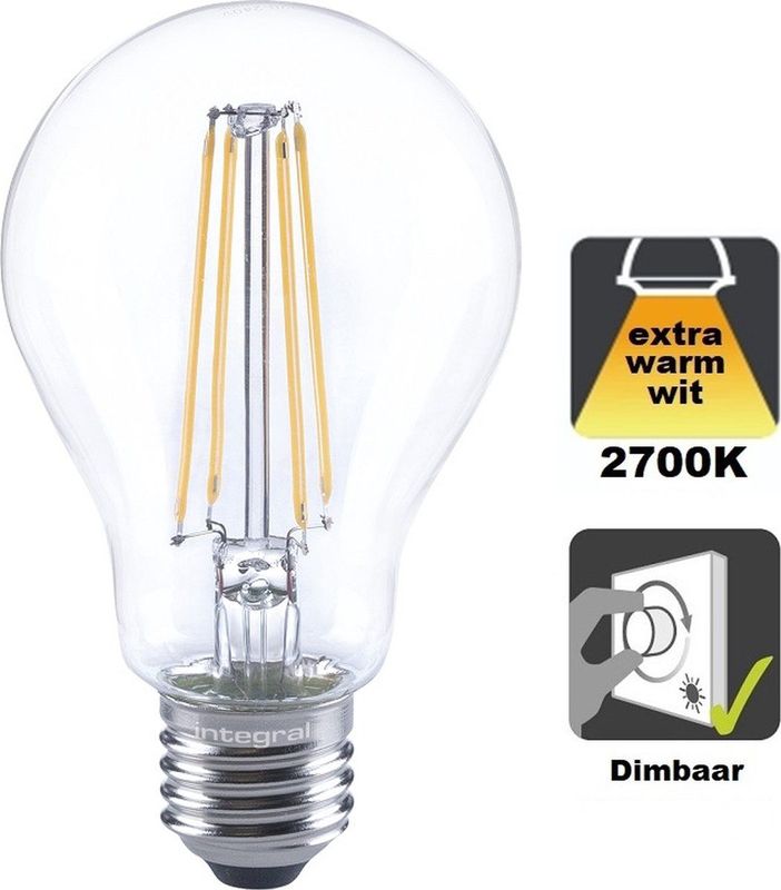 Ledlamp - Helder - E27 - Lichtkleur 2700K - Energielabel E