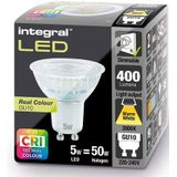 Integral LED spot GU10 "Real Colour CRI 95" 5W 400lm 3000K Dimbaar