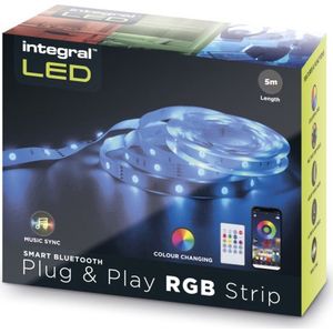 Integral LED - RGB LED strip - Plug & Play - 5 meter - Afstandsbediening & App besturing - Music Sync - Compleet aansluit klaar
