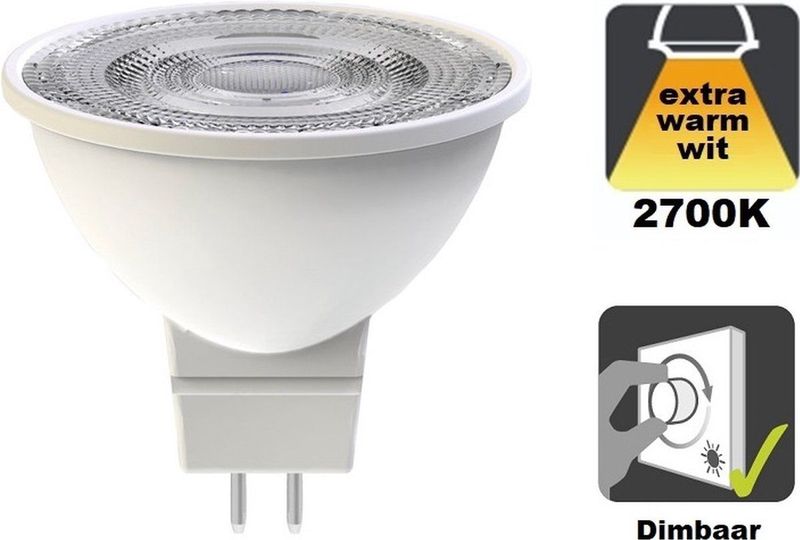 LED-Spot - Wit - MR16 - Dimbaar - 4.6W - 380 Lumen