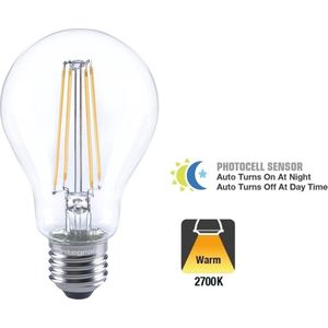 Integral LED - E27 LED lamp - 7 watt - 2700K - 470 lumen - Dag/Nacht sensor - Clear cover - niet dimbaar