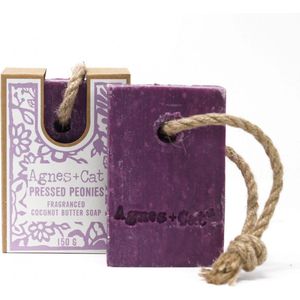 Zeep aan een touw - Geperste pioenrozen - Handgemaakt – Vegan – Plasticvrij