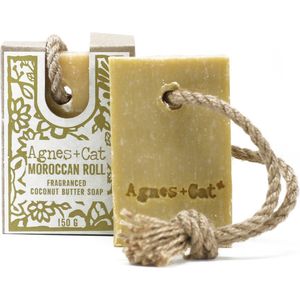 Zeep aan een touw - Marokkaanse rol - Handgemaakt – Vegan – Plasticvrij