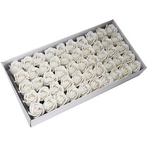 Zeep Bloemen - Medium Roos - Wit - 50 stuks - 5x6.5cm