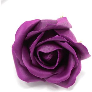 Zeep Bloemen - Medium Roos - Donker Paars - 50 stuks - 5x6.5cm - Zeepbloemen - Zeeprozen - Zeep Rozen Donker Paars - Zeep Componenten