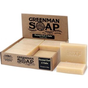 Greenman Handzeep - Kokos & Limoen - 100g - Pure Oliën & Kruiden - Zeep Blok