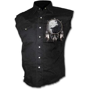 Spiral Overhemd met knopen voor heren, Zwart, 4XL