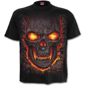 Spiral Heren Tshirt- SKULL LAVA Zwart