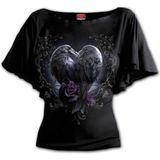 Spiral - Raven Heart - T-shirt - Zwart - 95% Viscose, 5% Elastaan