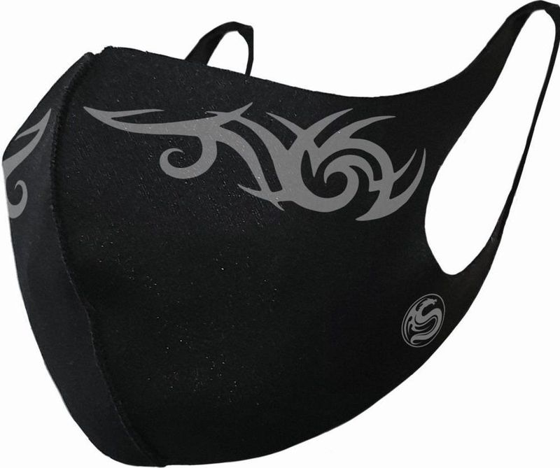 Spiral - TRIBAL MASK Masker - Mondkapje - Zwart