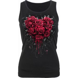 Spiral - Bleeding Heart - Dames Top - Zwart - 100% Katoen
