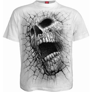 Spiral - CRACKING UP Heren T-shirt - S - Wit