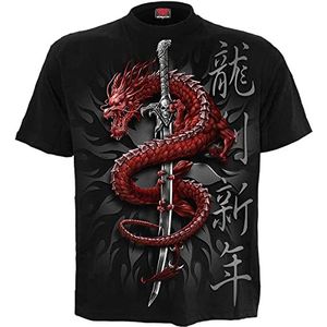 Spiral - Oriental Dragon - T-shirt - Zwart