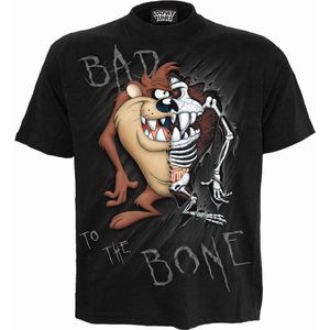 Looney Tunes - Taz - Bad 2 D Bone - Voorzijde Print T-Shirt Zwart, Zwart, S