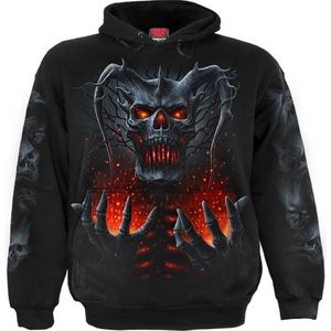 Spiral Death Embers Trui met capuchon zwart L 100% katoen Basics, Horror, Rock wear, Schedels