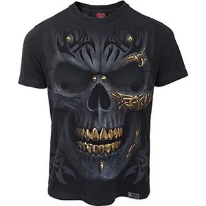 Spiral - Zwart Goud - Biologisch T-shirt, Zwart, XL