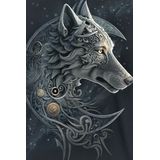 Spiral Celtic Wolf Heren T-shirt - zwart - S