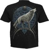 Spiral Celtic Wolf Heren T-shirt - zwart - S