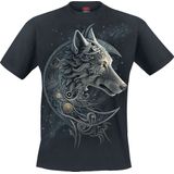 Spiral Celtic Wolf Heren T-shirt - zwart - S