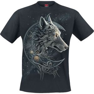 Spiral Celtic Wolf Heren T-shirt - zwart - S