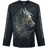 Spiral Longsleeve shirt- Celtic Wolf Zwart
